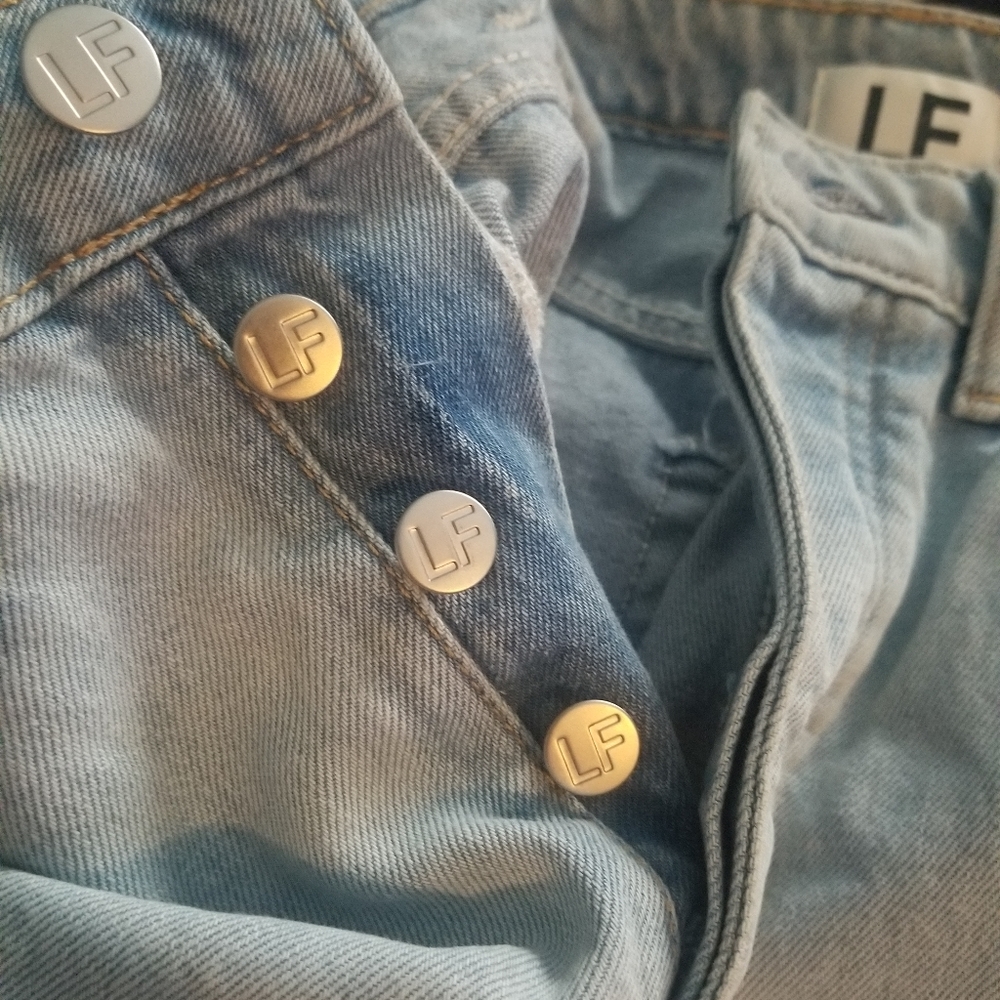 Lovers + Friends Reece High Rise Rigid Slim Straight Jean Button Fly size 26 - Picture 5 of 10